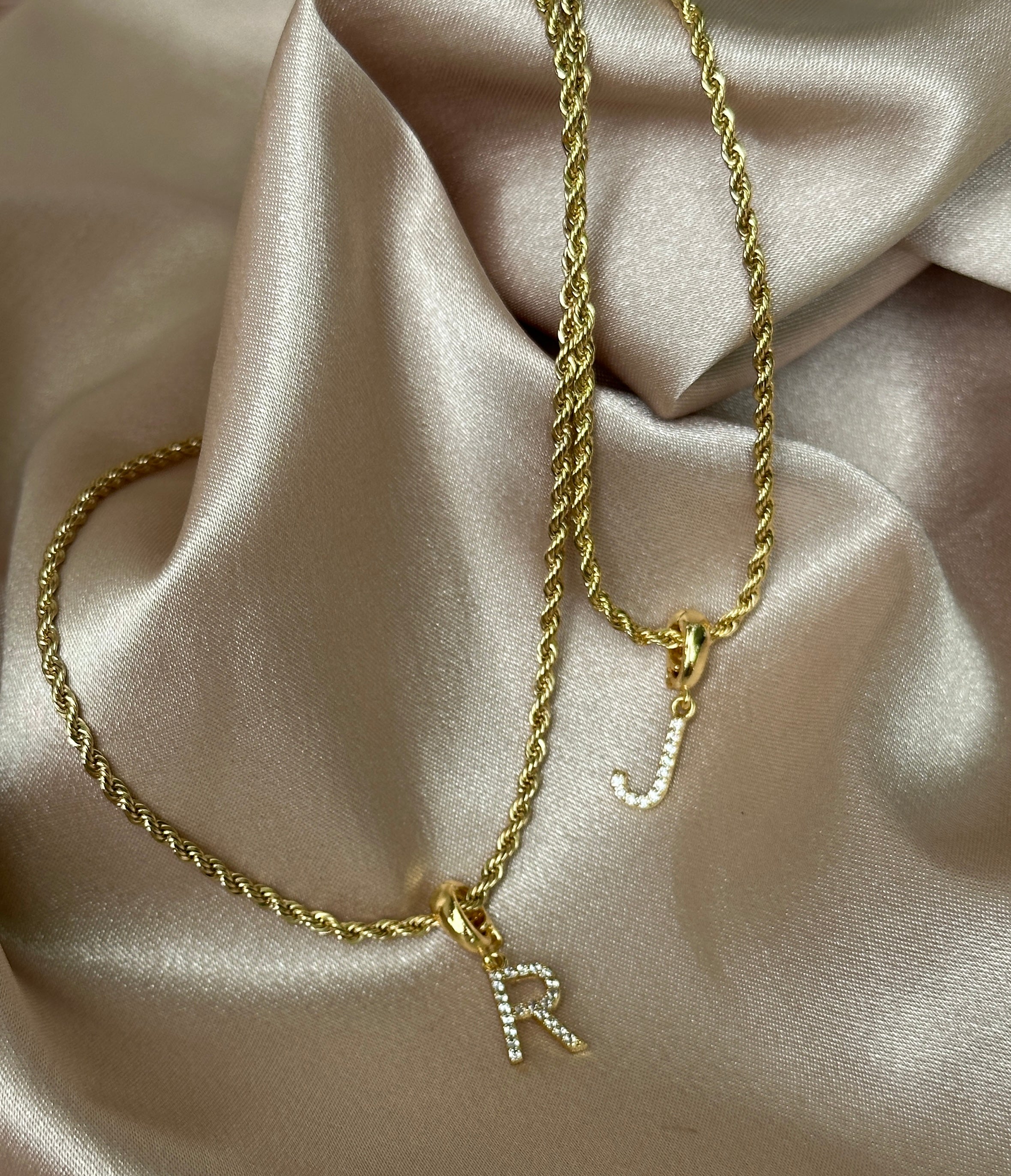 Pave´ Initial Charm Necklace