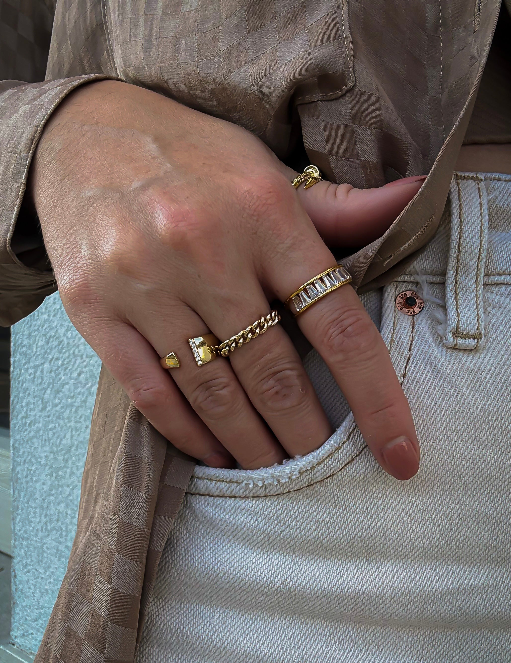 Double Band Baguette Ring