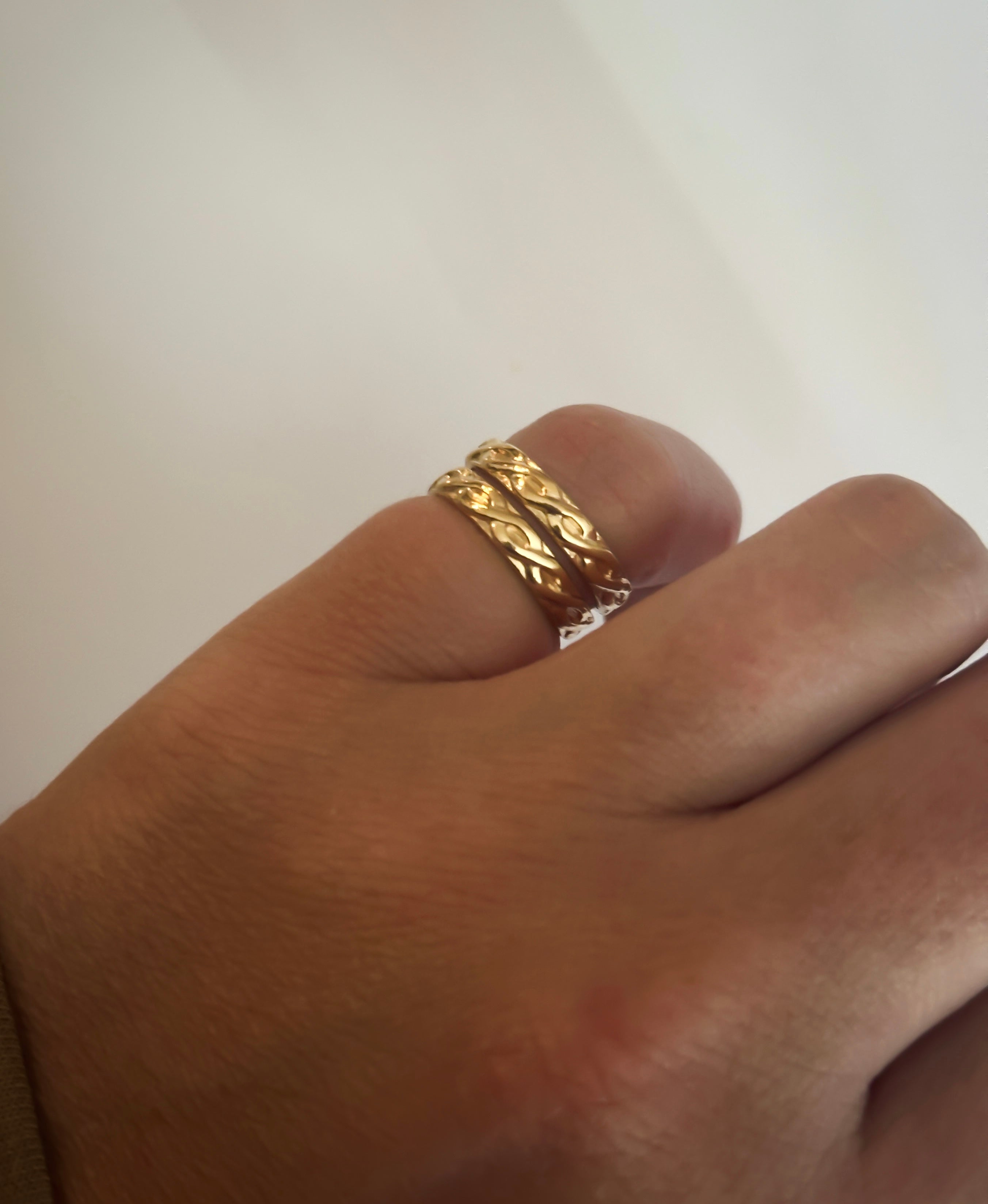 Handmade Gold Filled Pinky Ring Twisted Rope Design Double Wrap Ring Collection Minimalist Style Statement Piece Everyday Fashion Essential Dainty Details Beautiful Artisan Creation Casual Wear Accessory Feminine Style Expression