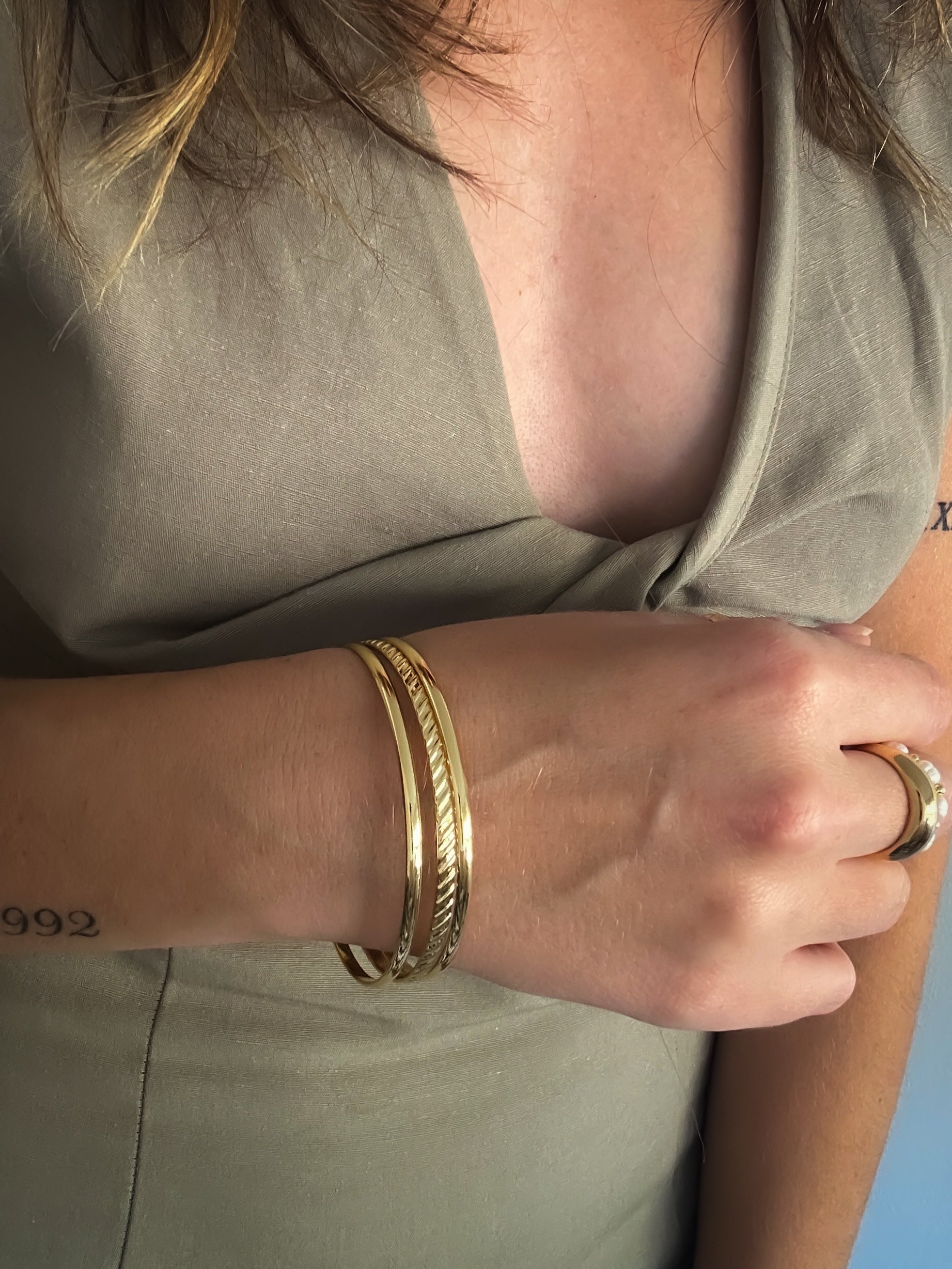 Gold 3 Bangle Set