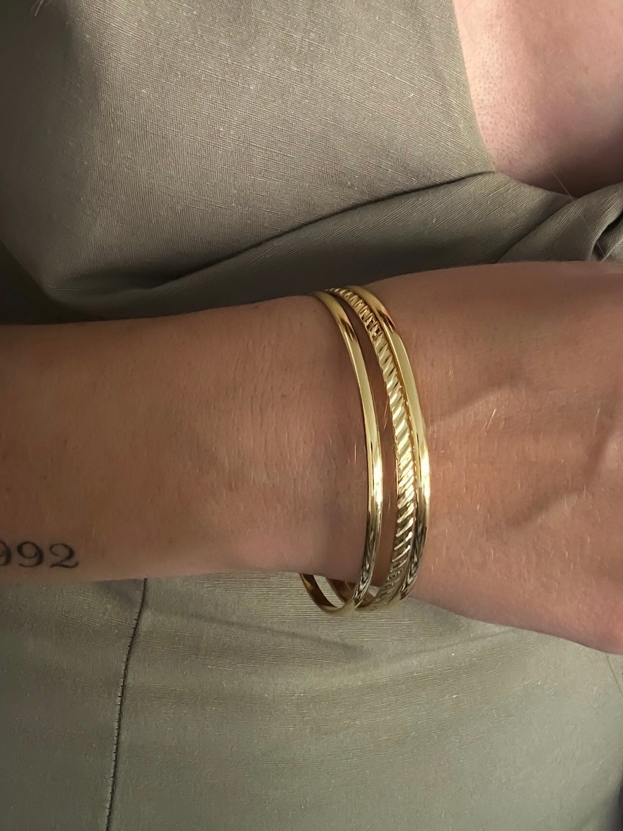 Gold 3 Bangle Set
