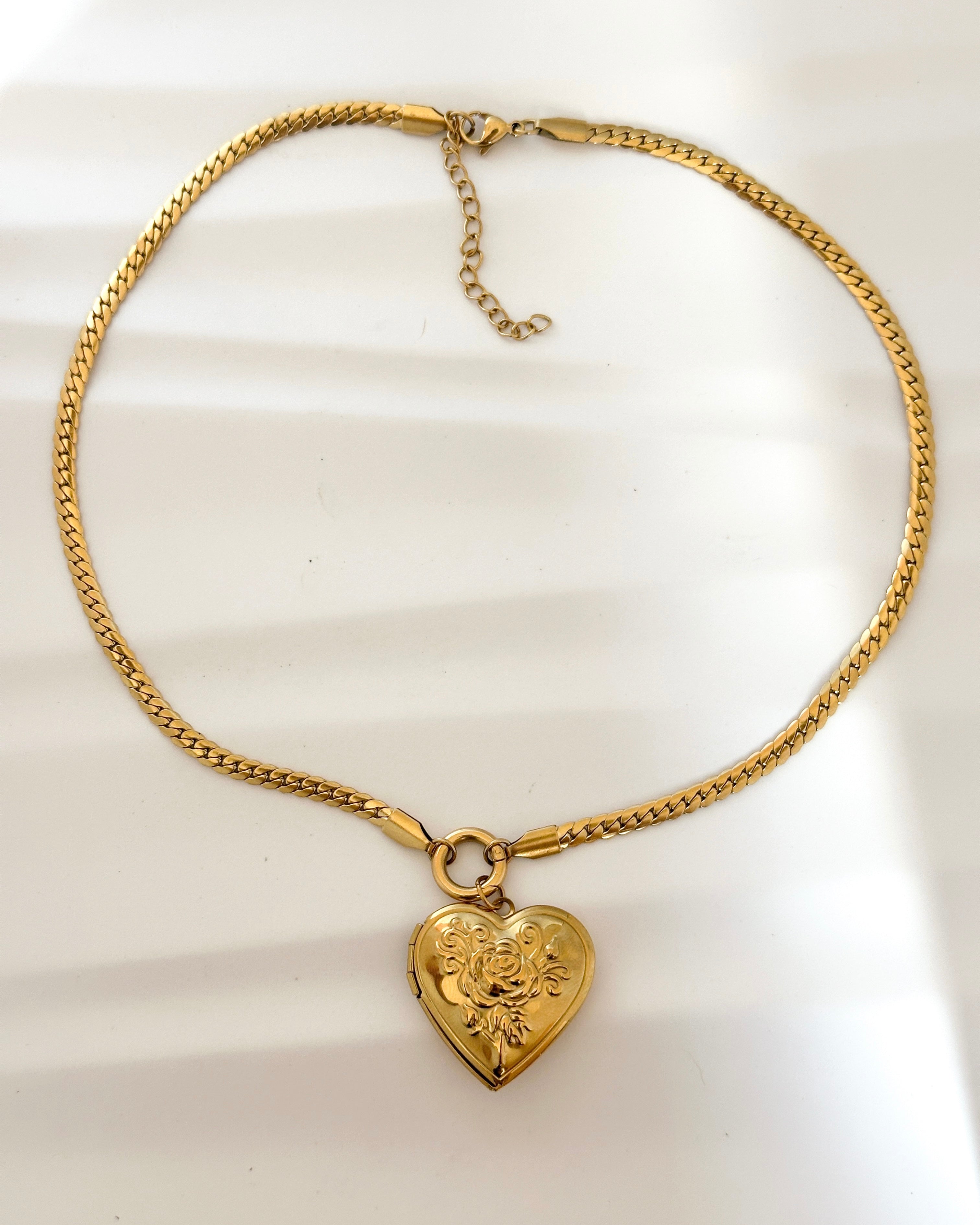 Love Vintage Heart Locket Necklace