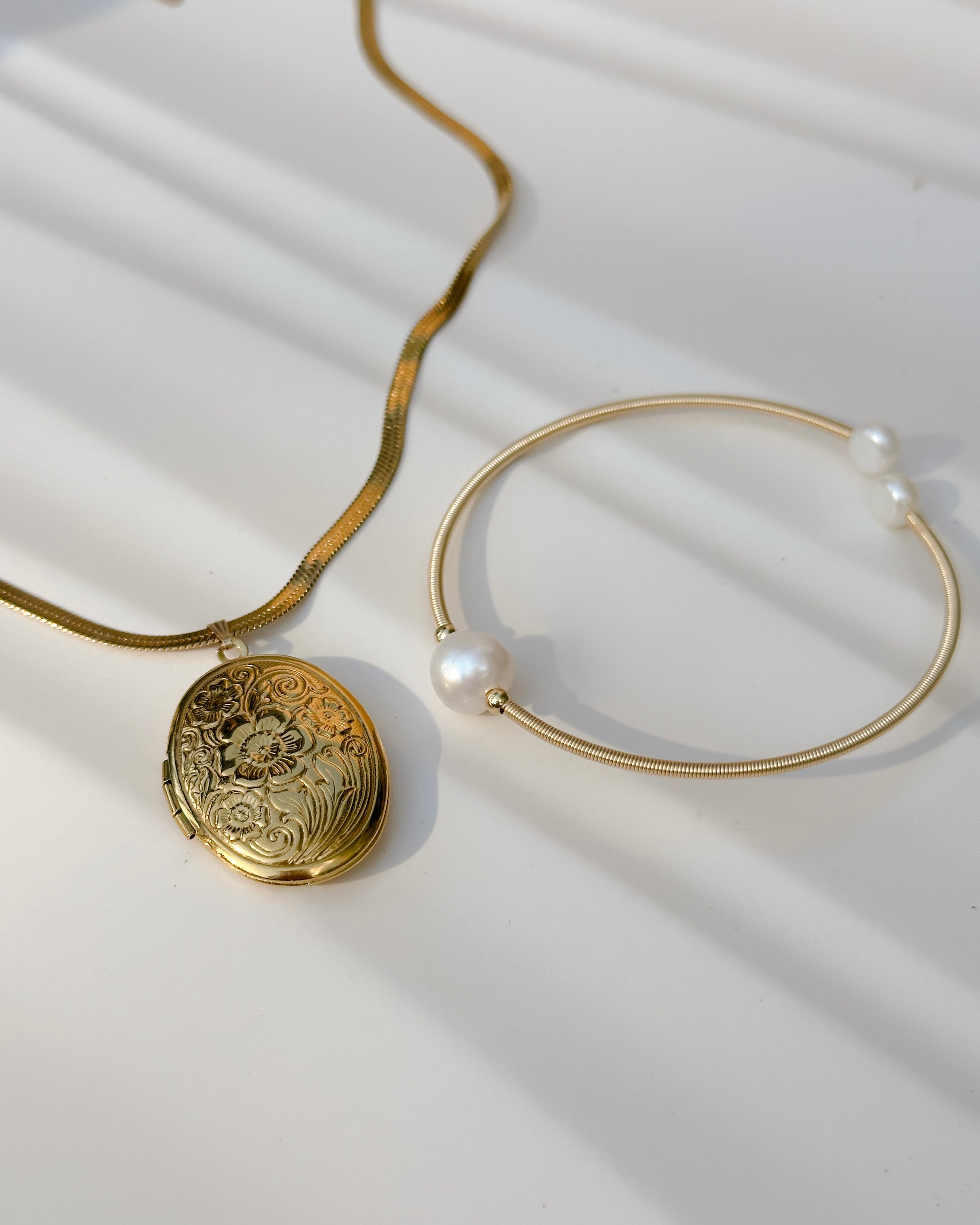 Oval Floral Locket Necklace