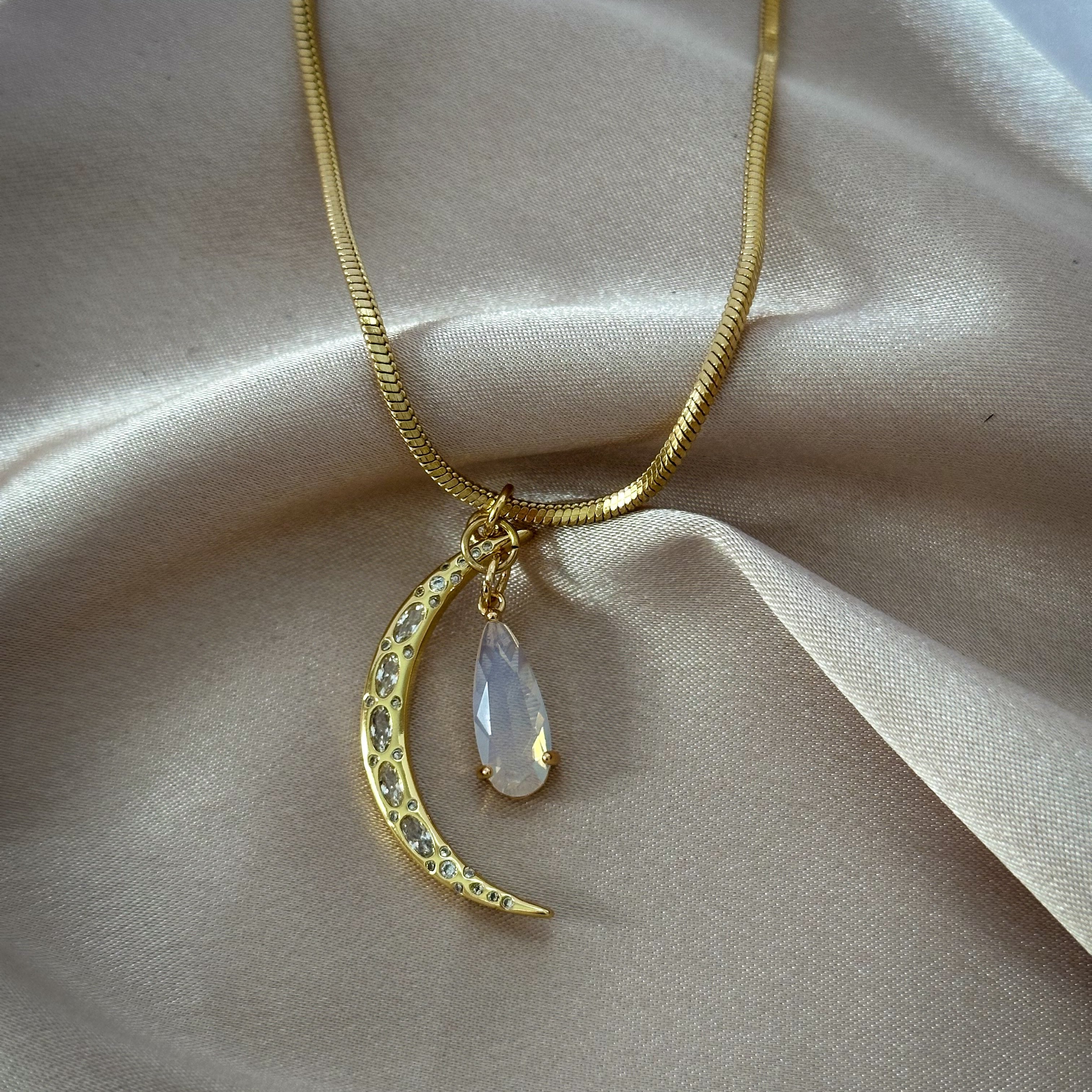 Opalite Crescent Necklace