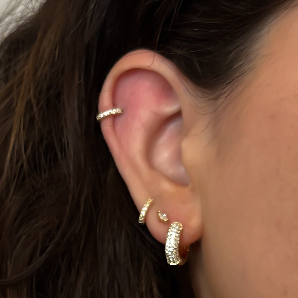 Mini Pavé Hoop Earrings