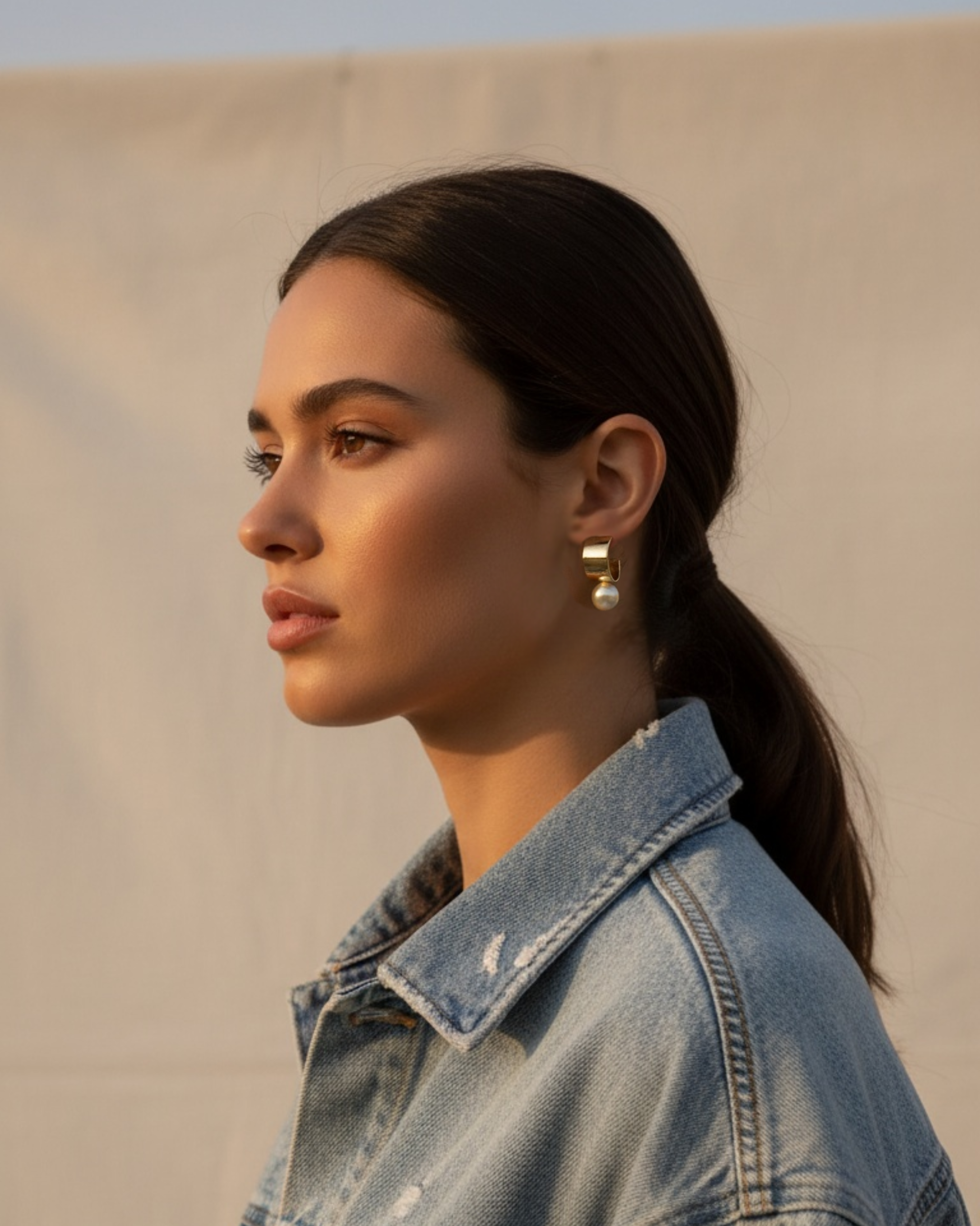 Bold Pearl Hoop Earrings