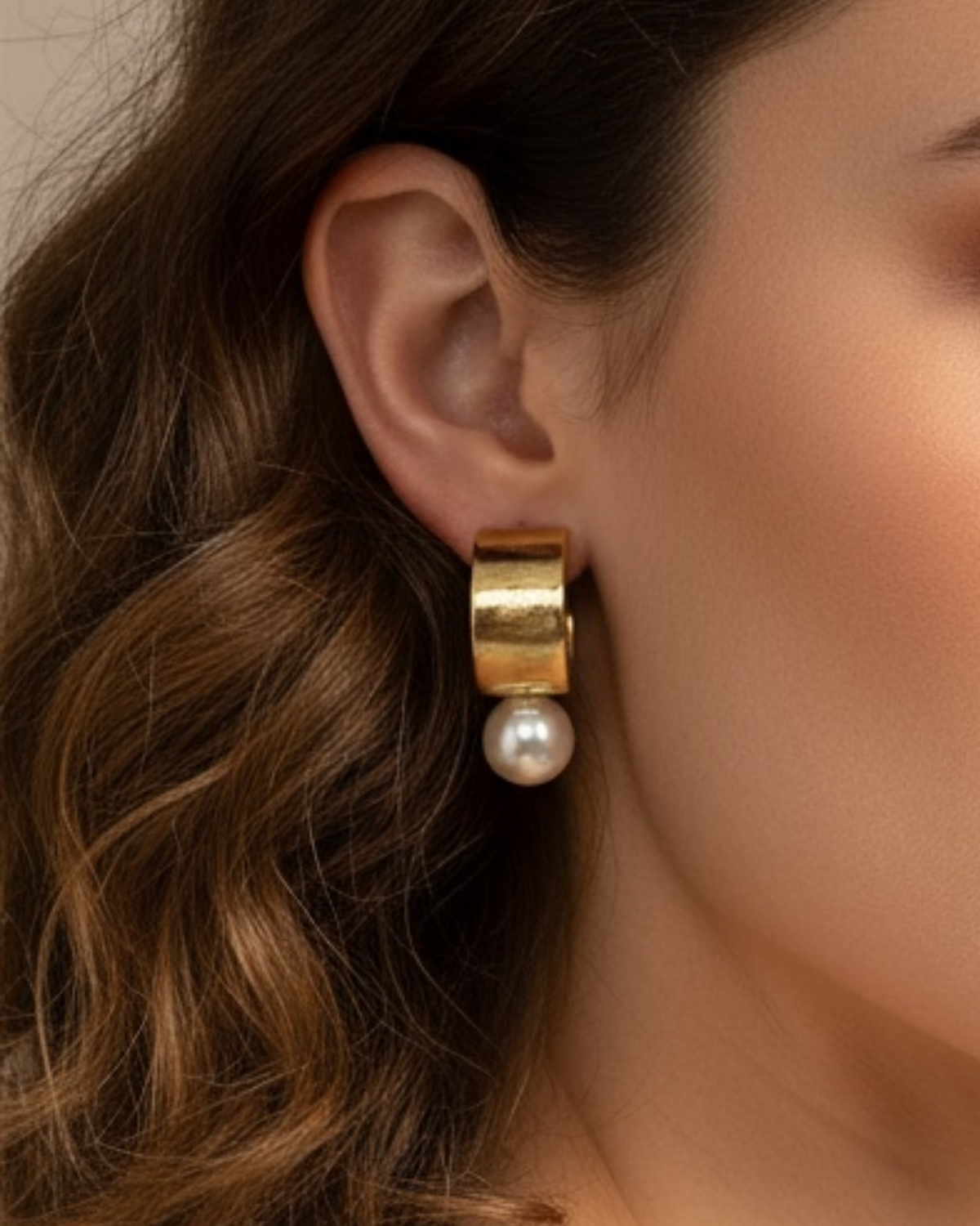 Bold Pearl Hoop Earrings – Rune and Light