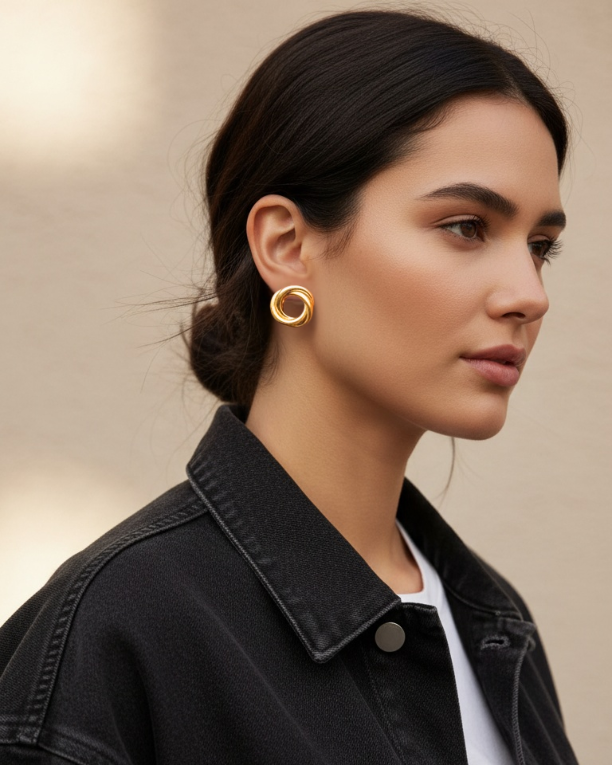 Modern Knot Hoops Gold
