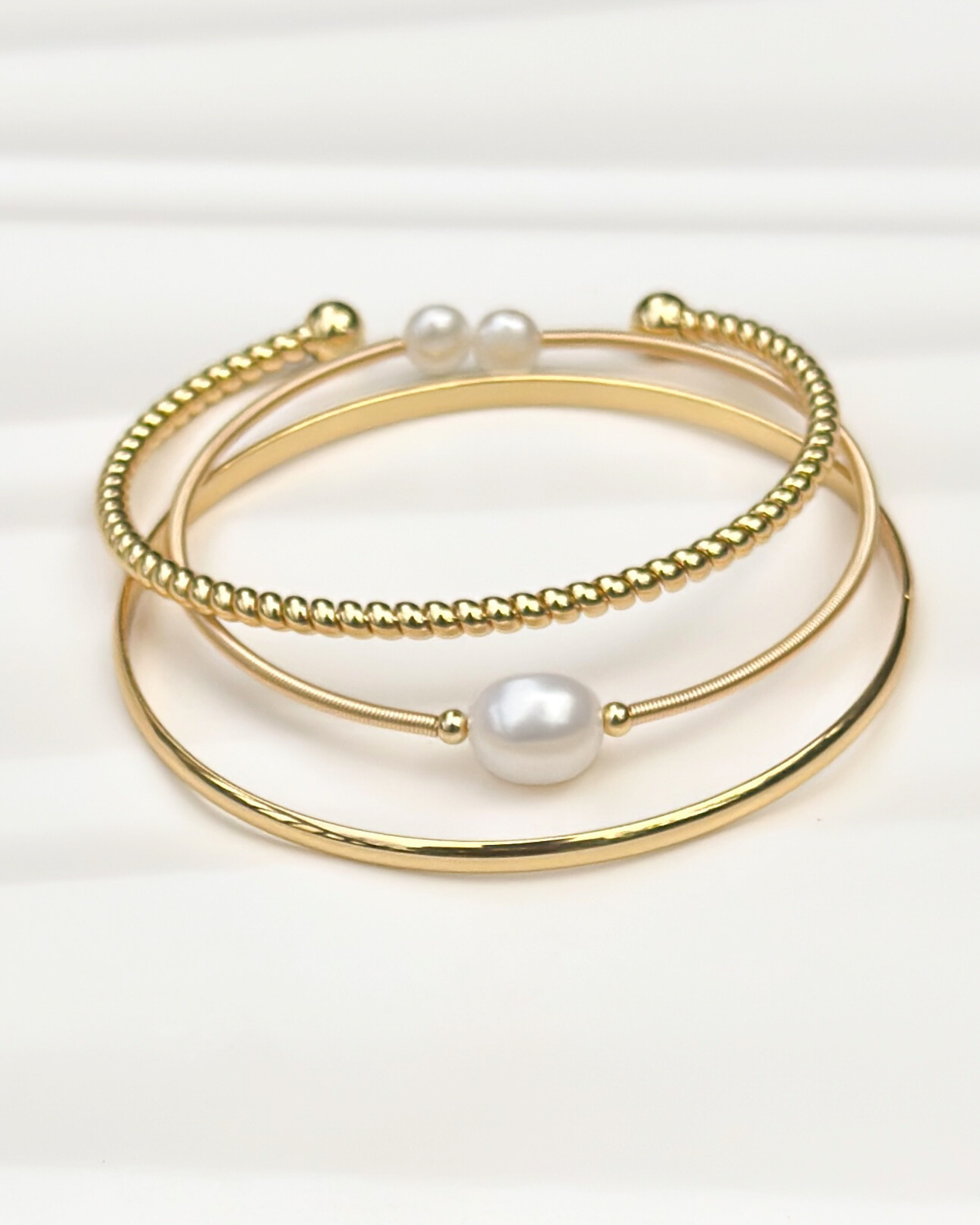Pearl Bangle Stack Set