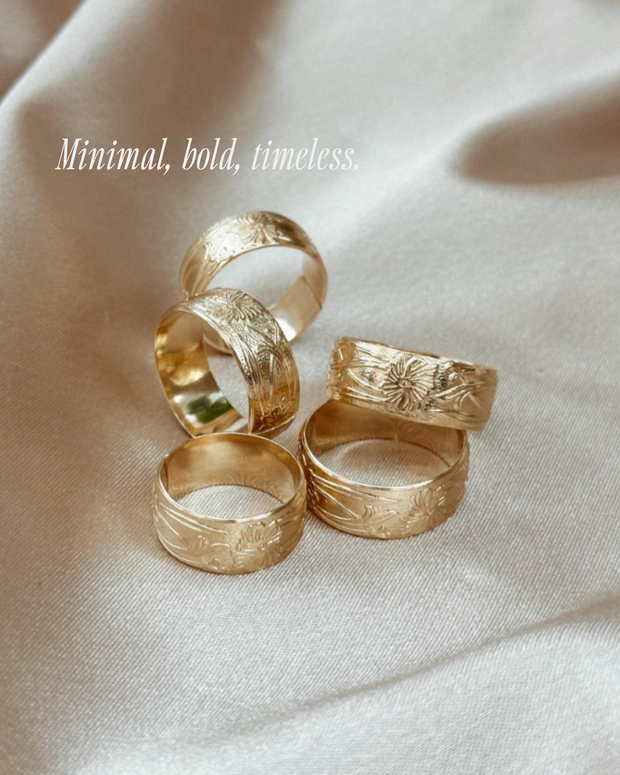 Marigold Ring - Floral Engraved Cigar Band