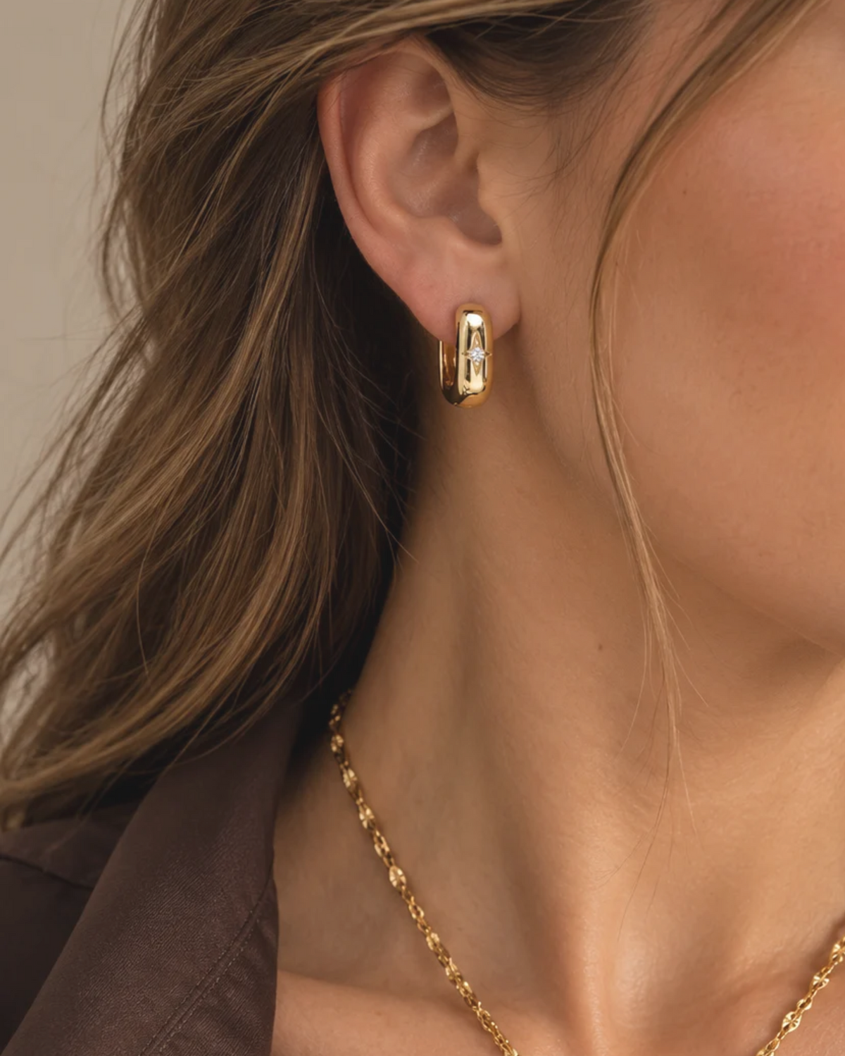 Gold Jewelry Set – Opal Starburst Necklace with Matching Earrings
