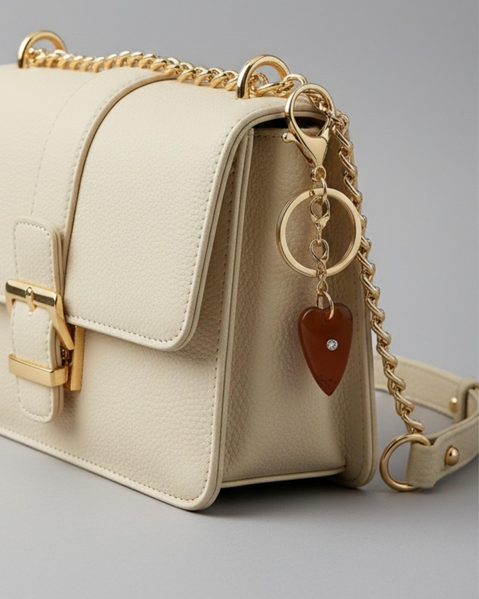 Gemstone Heart Bag Charm
