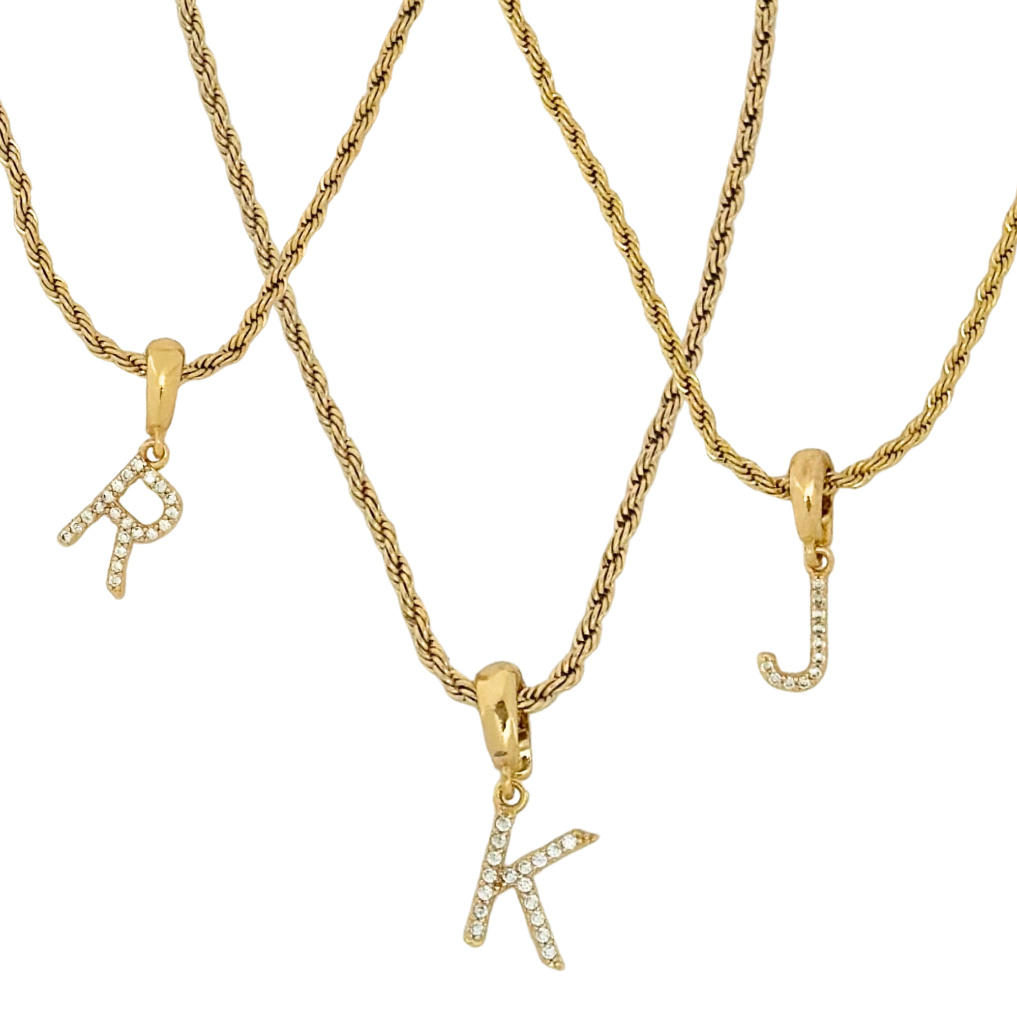 Pave´ Initial Charm Necklace