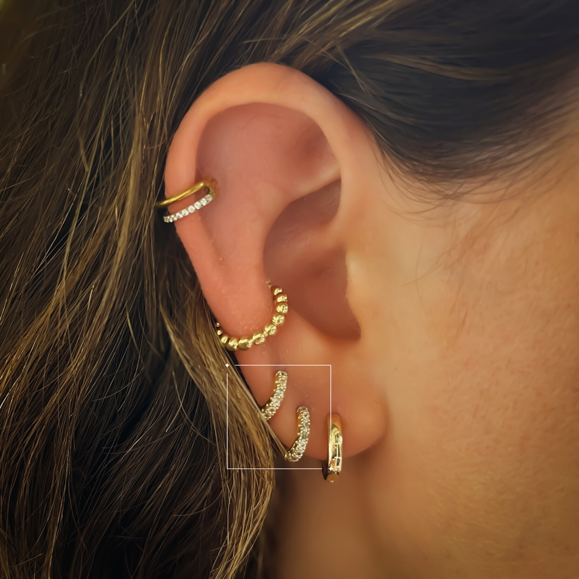 Tiny Pavé Hoops