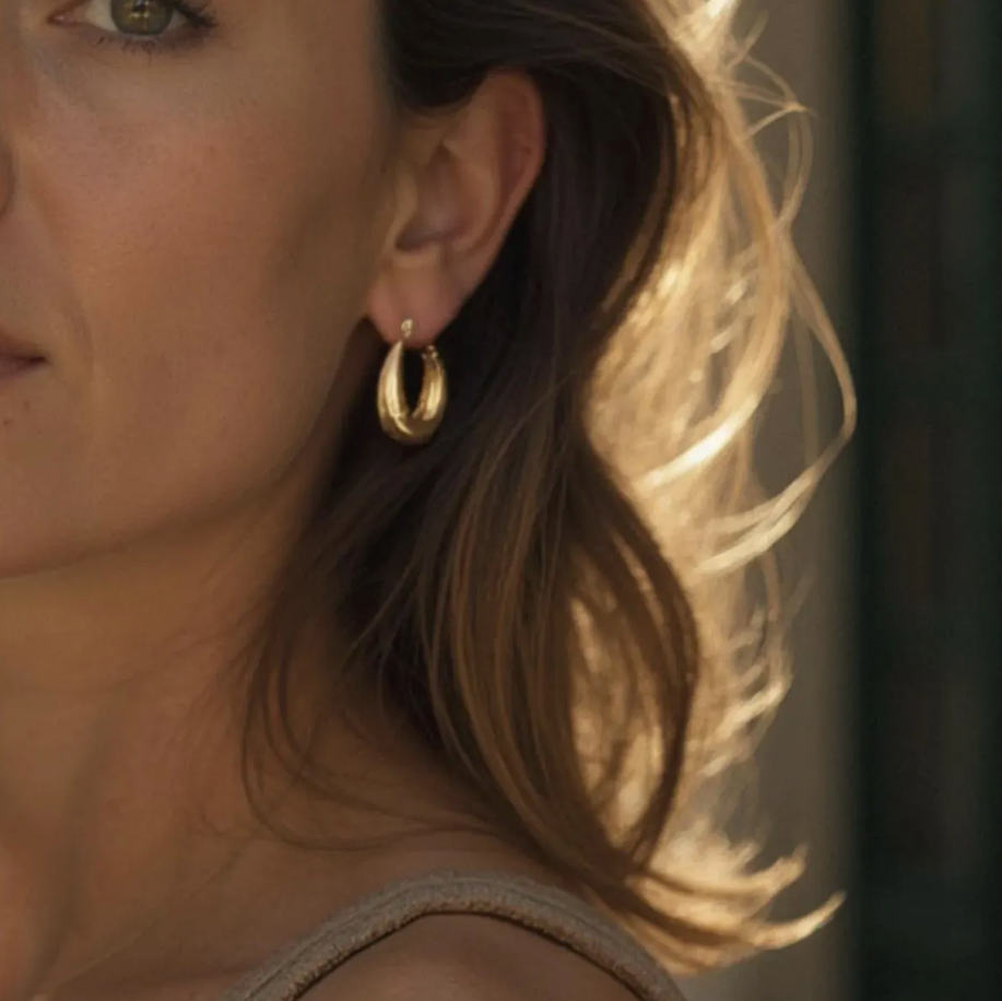 Gold Hair Cuff + Hoops Set
