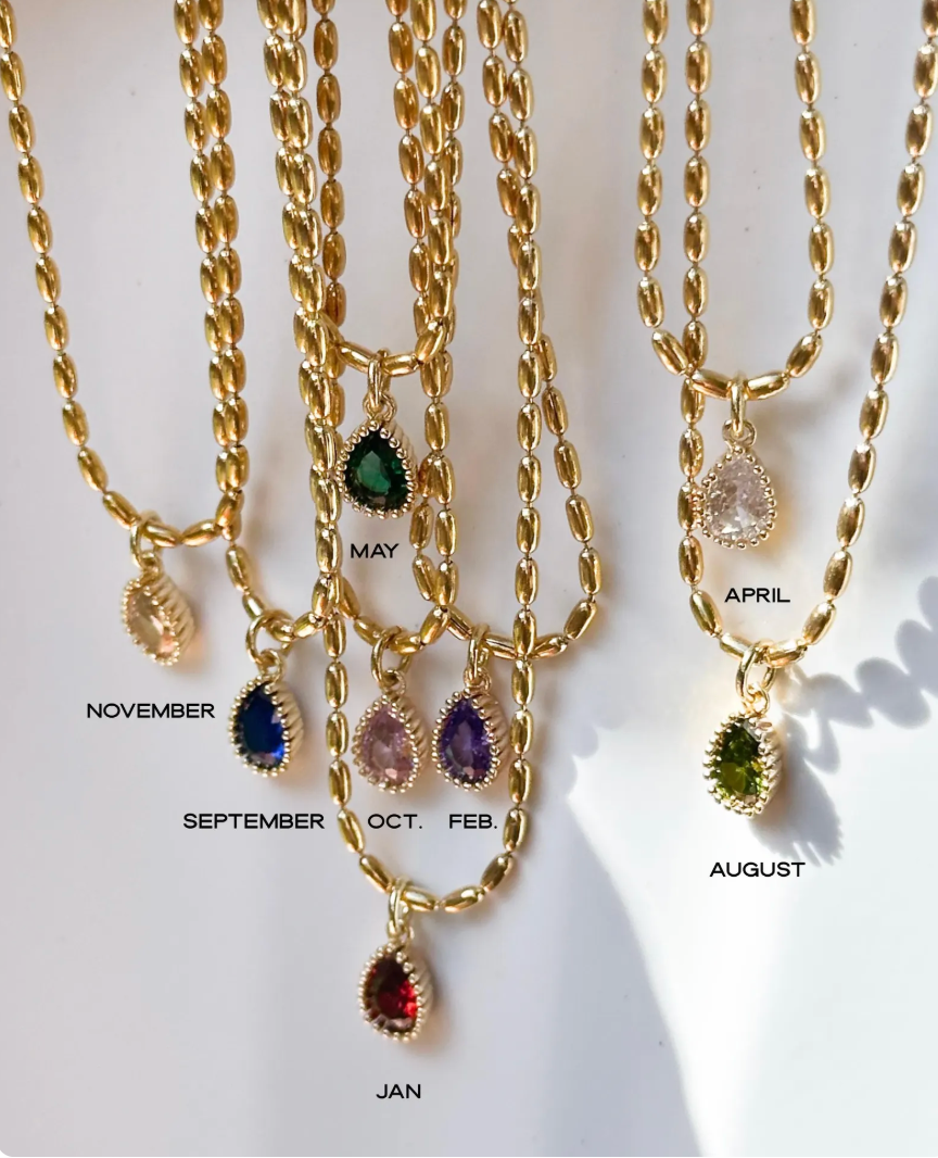 Beaded Birthstone Necklace