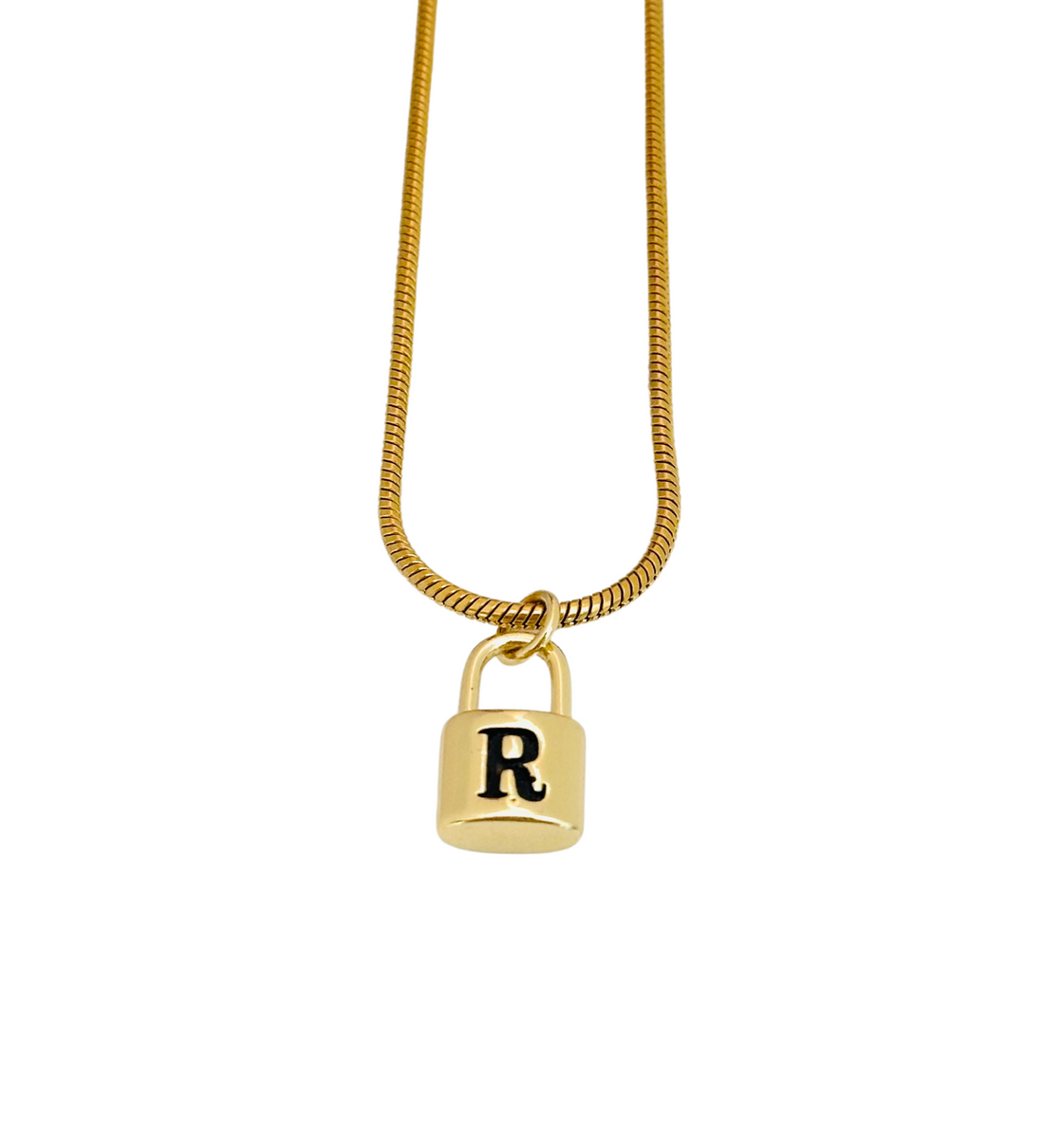 On Lock Letter Necklace