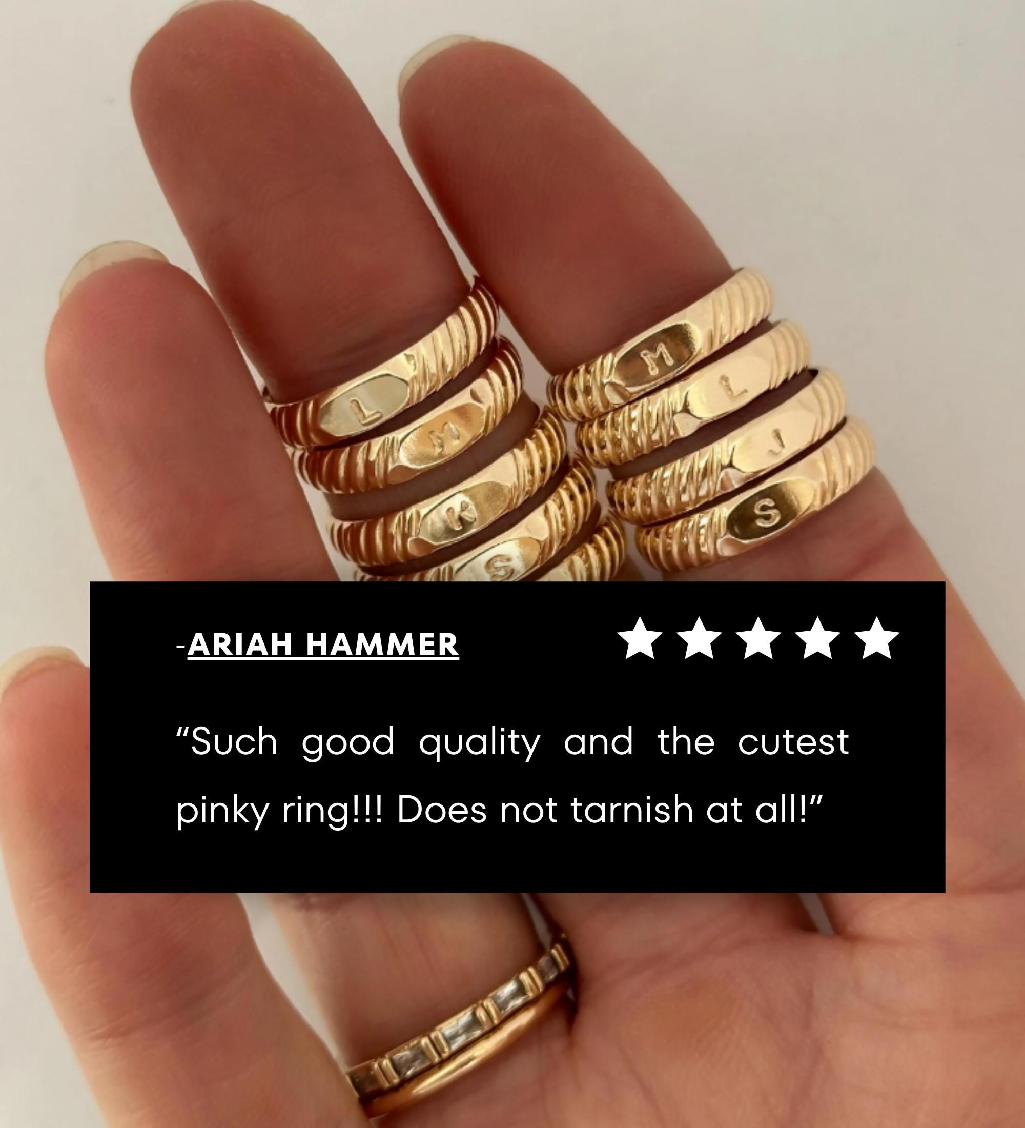 Ring Set Initial Signet Gold Filled Stacking Jewelry Set Personalized Gift Birthday Minimalist Design Custom Letter Monogram Dainty