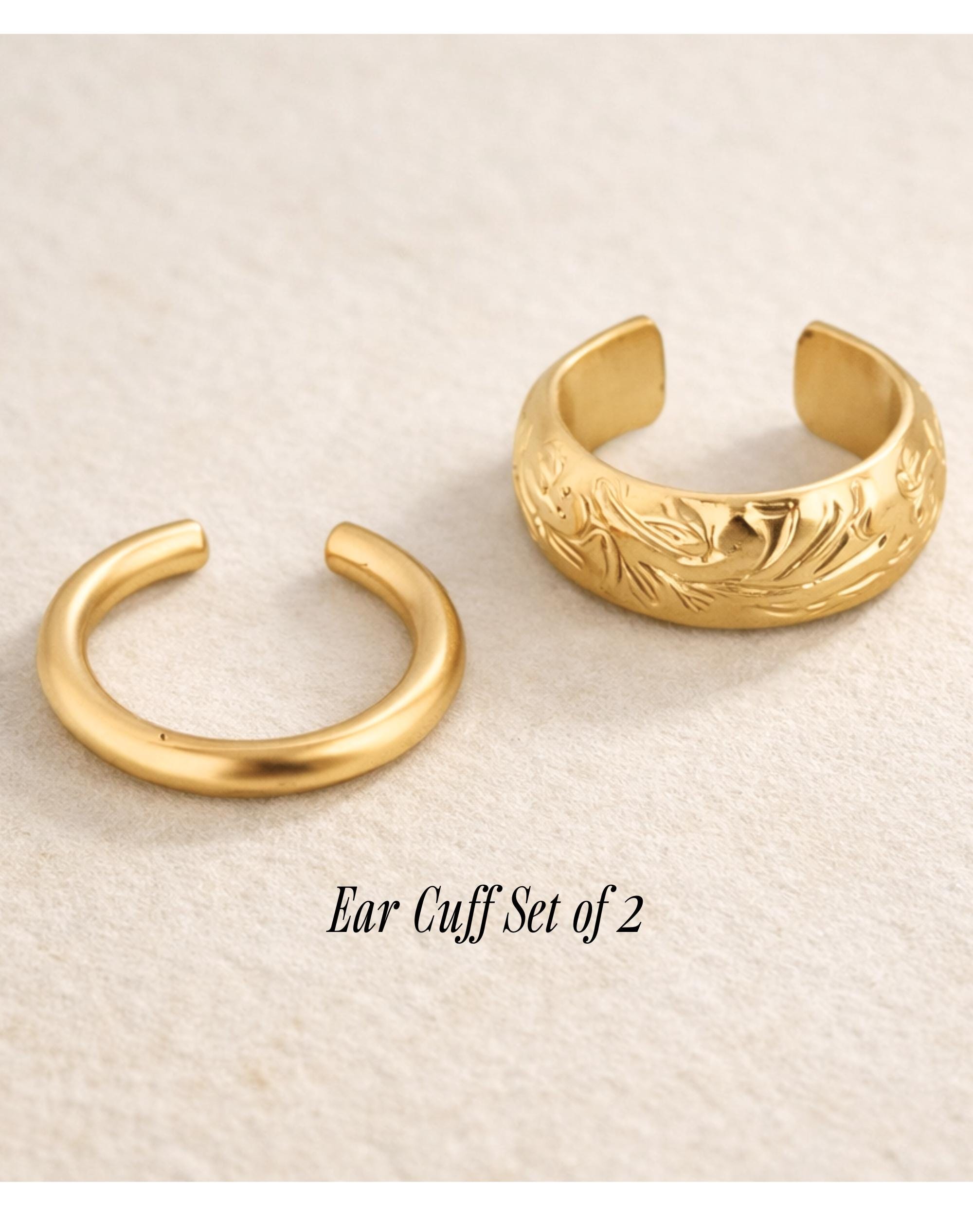 Gold Fill Ear Cuffs Set Conch Ear Cuff No Piercing Required Fake Conch Earring Non Pierced Ear Design Elegant Ear Cuff Earring Gift Idea Her