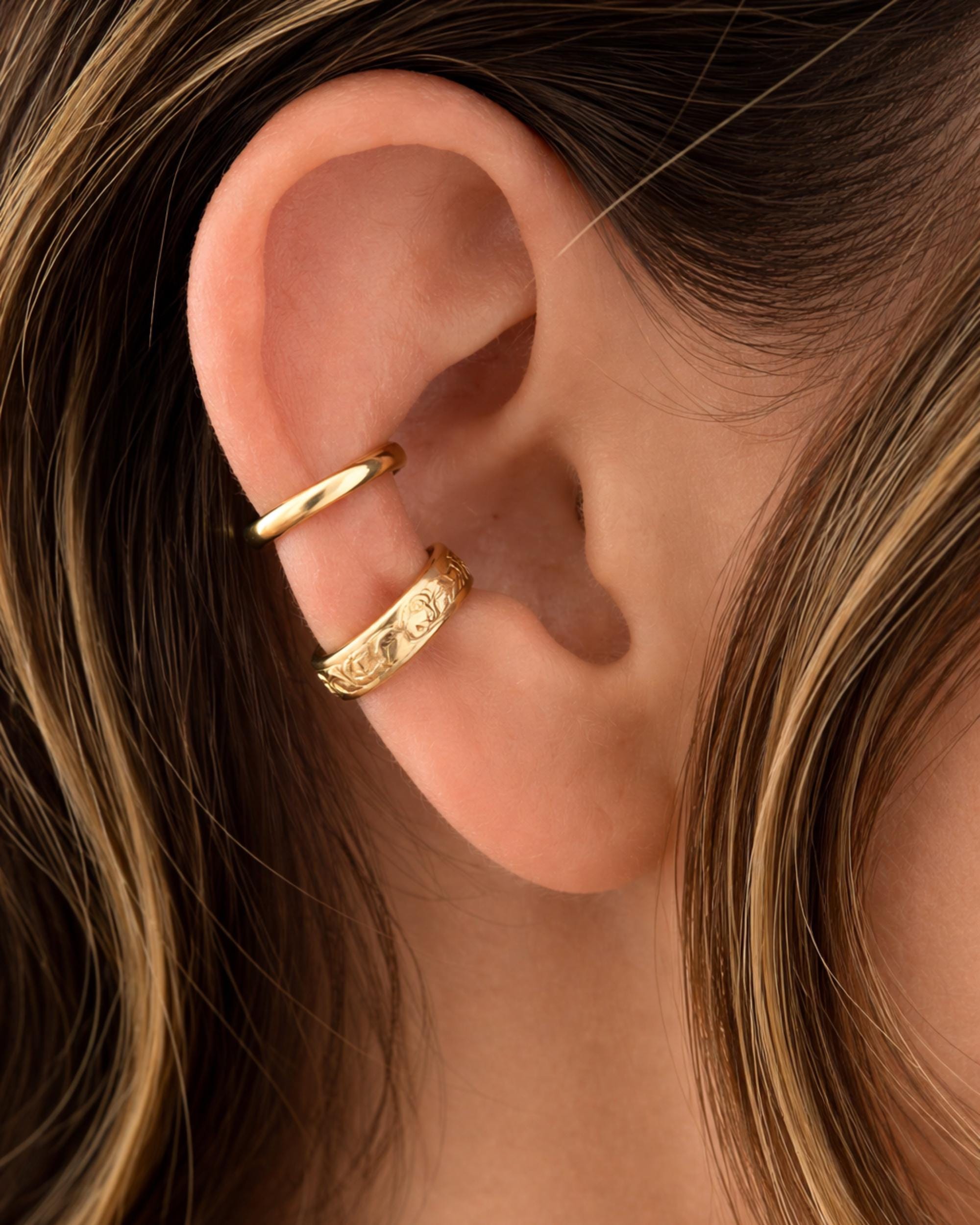 Gold Fill Ear Cuffs Set Conch Ear Cuff No Piercing Required Fake Conch Earring Non Pierced Ear Design Elegant Ear Cuff Earring Gift Idea Her