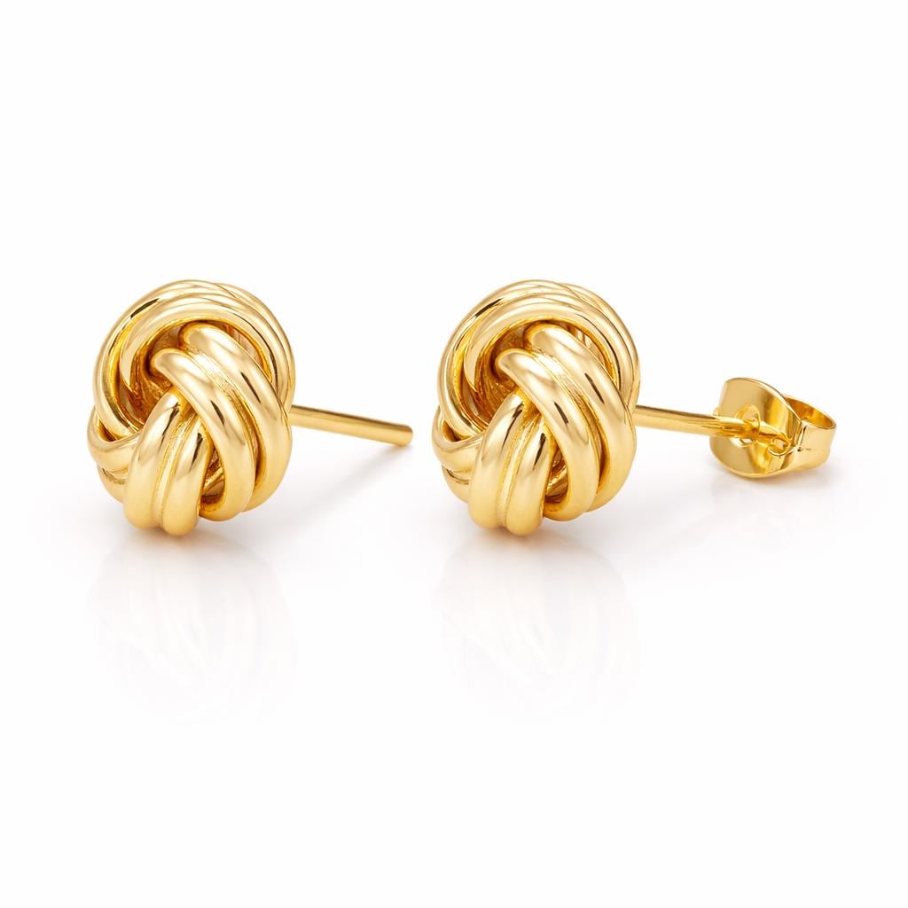 Bridesmaid Knot Earrings, Gold Studs for Bridal Party, Maid of Honor Jewelry, Wedding Day Gift for Bridesmaids