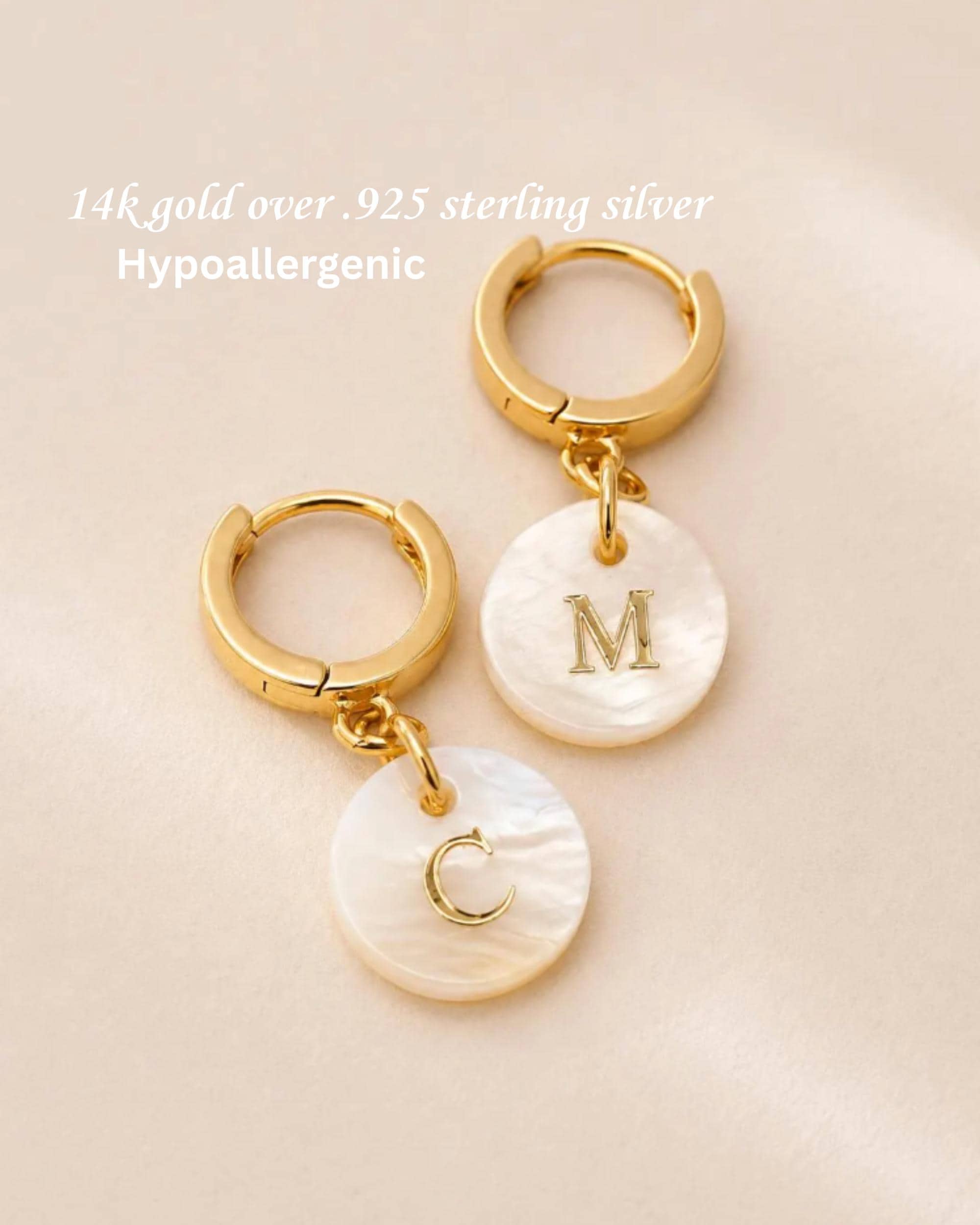 Pearl Initial Earrings for Bridesmaids, Personalized Bridal Party Jewelry, Gold Hoop Letter Earrings, Bridesmaid Proposal Gift