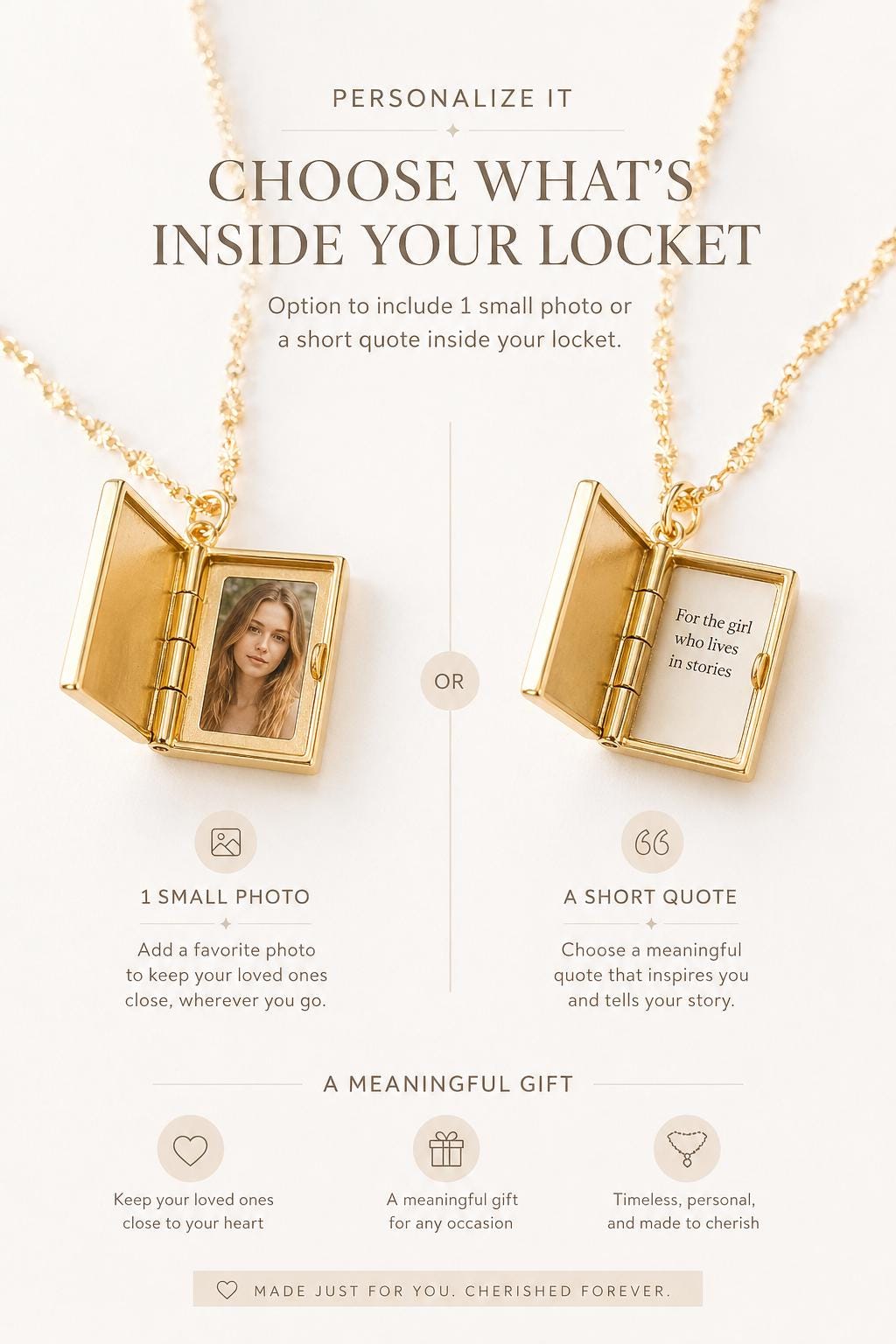 Book Lover Locket Necklace Celestial Book Pendant Gold Secret Quote Jewelry Reader Gift for Her Literary Necklace Aesthetic