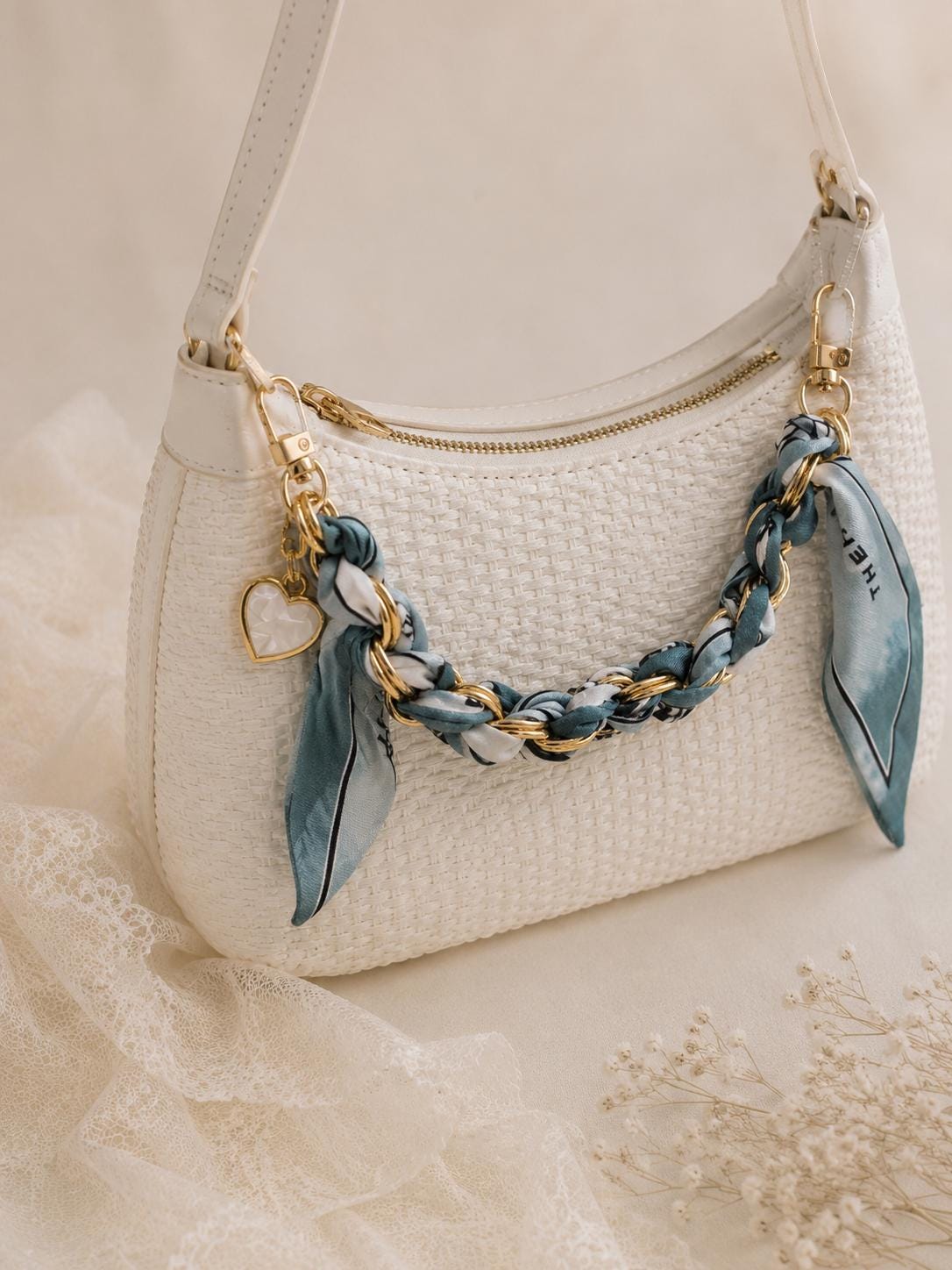 Something Blue Bag Charm Bridal Party Gift Purse Handbag Attachment Designer Style Wedding Accessory