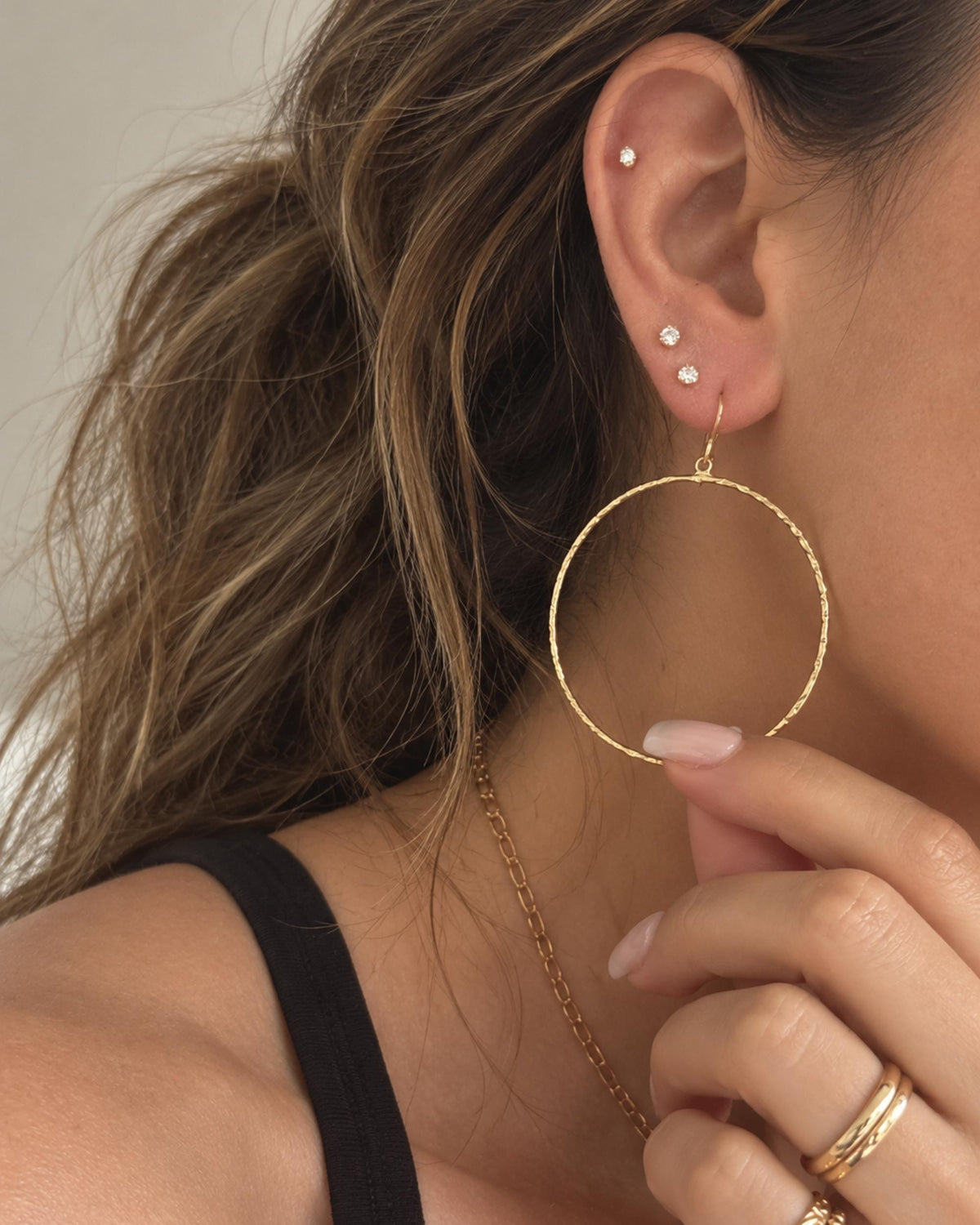 Gold Hoop Earrings Women Gift Birthday Jewelry Collection Hypoallergenic Sensitive Ear Wire Lightweight Everyday Wear Accessory Handmade Twisted Textured Design 14k Gold Filled Material Statement Piece Elegant Style Wedding Bridal Perfect