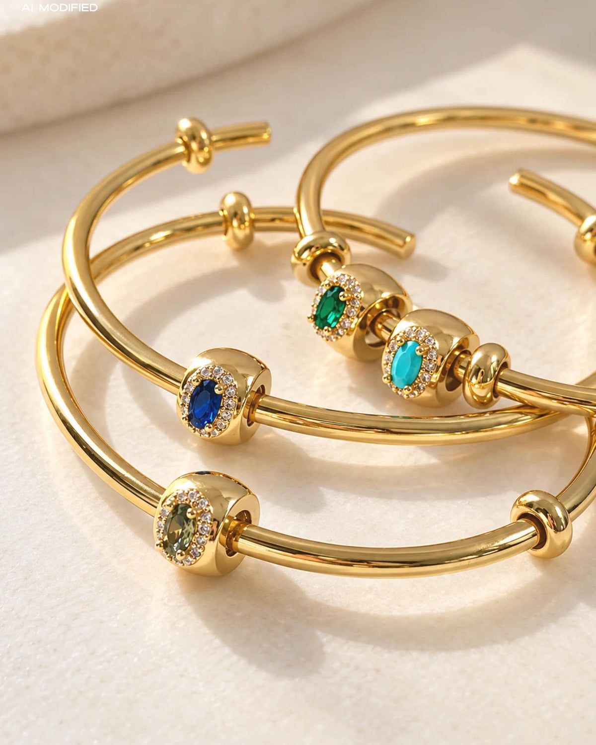 Birthstone Charm Bracelet Adjustable Gold Cuff Bangle Slider Bead Personalized Jewelry Custom Mom Gift Women Family Set Gemstone Band Minimalist Thin Everyday Accessory Dainty Style Perfect Mother Present Sentimental Keepsake Meaningful