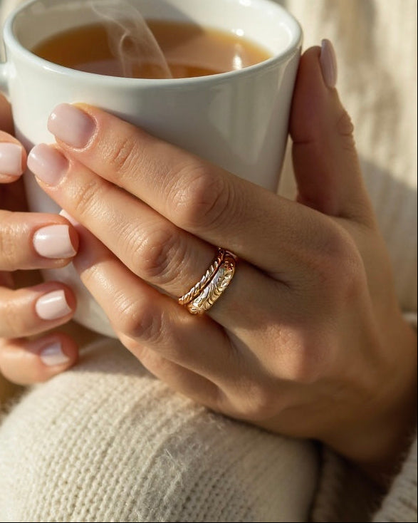 Floral Band - Gold Filled