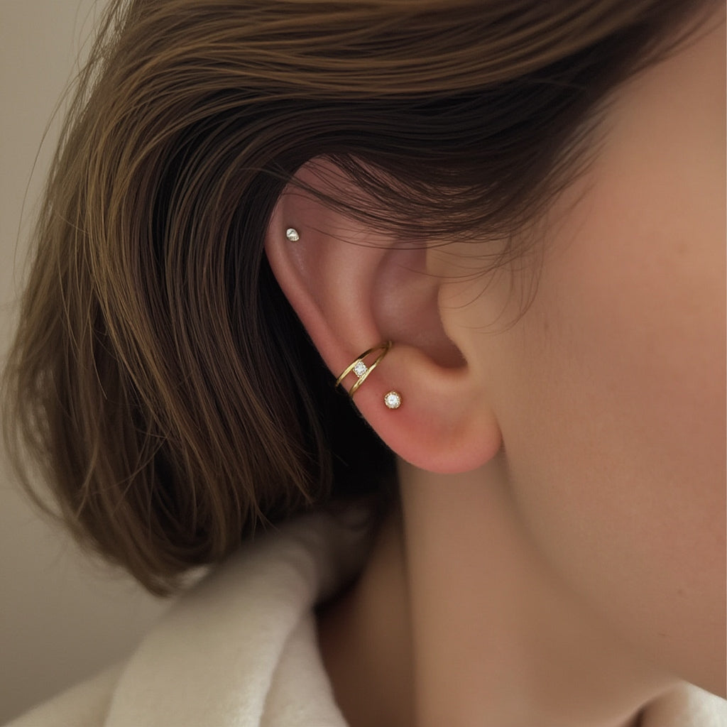 Double Diamond Ear Cuff