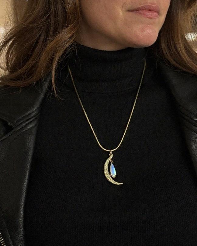 Opalite Crescent Necklace