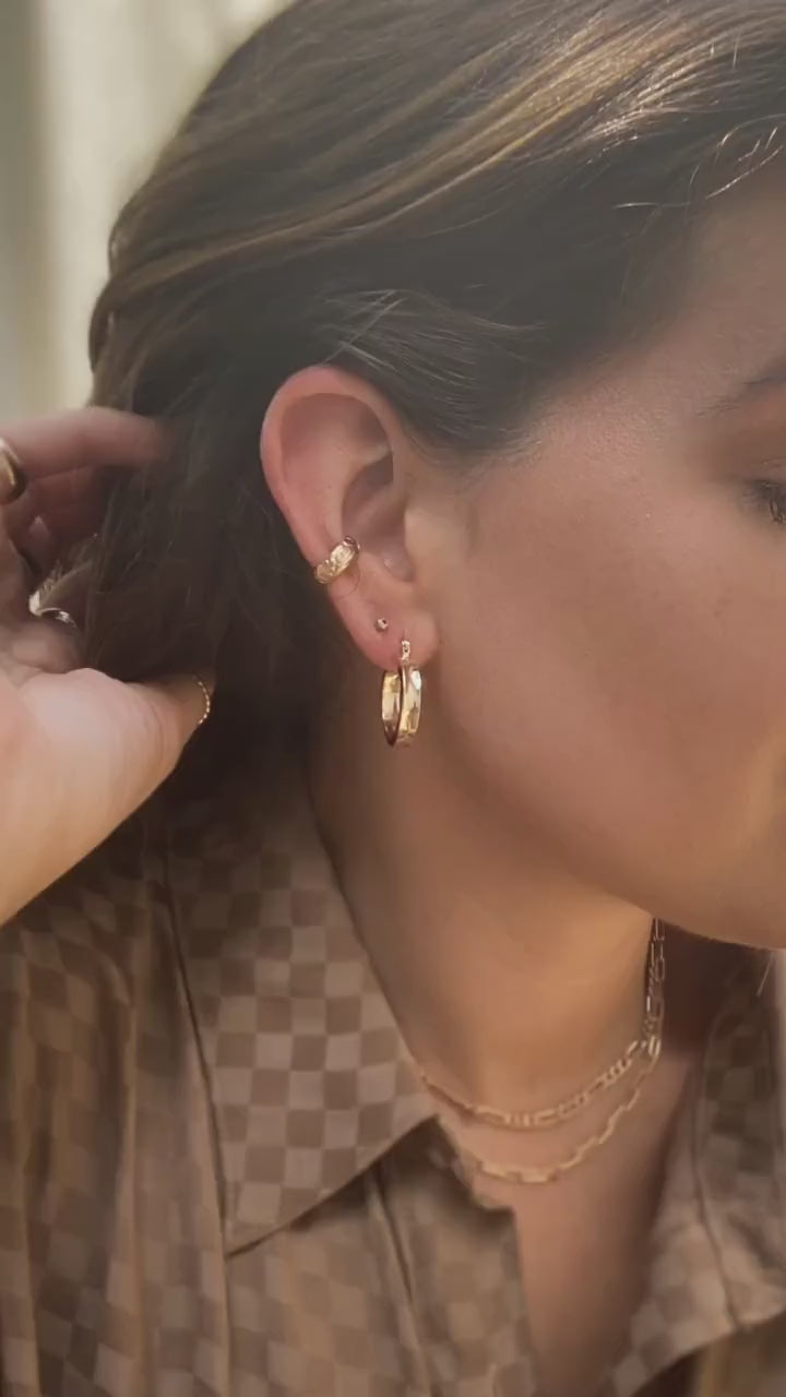 Set of 4 Ear Cuffs Stack Conch Earrings No Piercing Huggie Wire Ear Cuff Sets Non Pierced Gold Filled Never Take Off