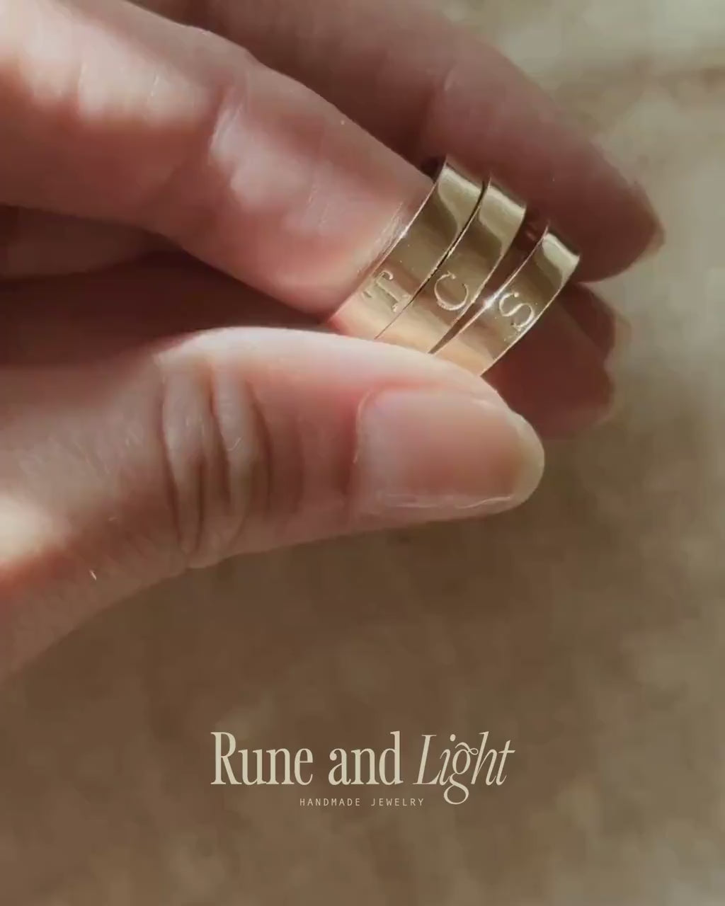 Gold Filled Stackable Ring Set Personalized Engraved Jewelry Gift Bridesmaid Initial Letter Band Minimalist Dainty Everyday Wear Custom Name