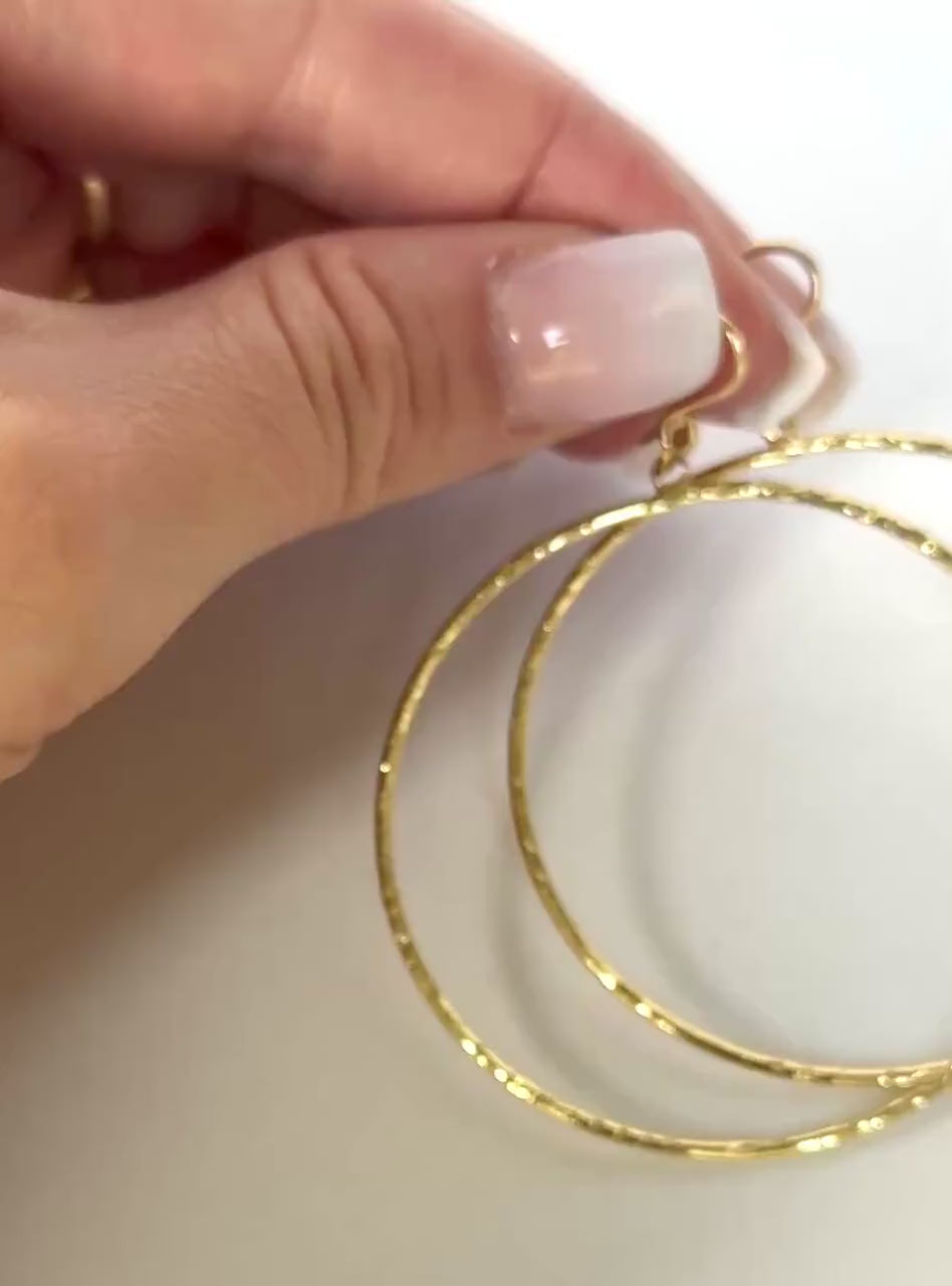 Gold Filled Hoop Earring Women Gift Birthday Jewelry Hypoallergenic Sensitive Ear Wire Lightweight Everyday Wear Accessory Handmade Twisted
