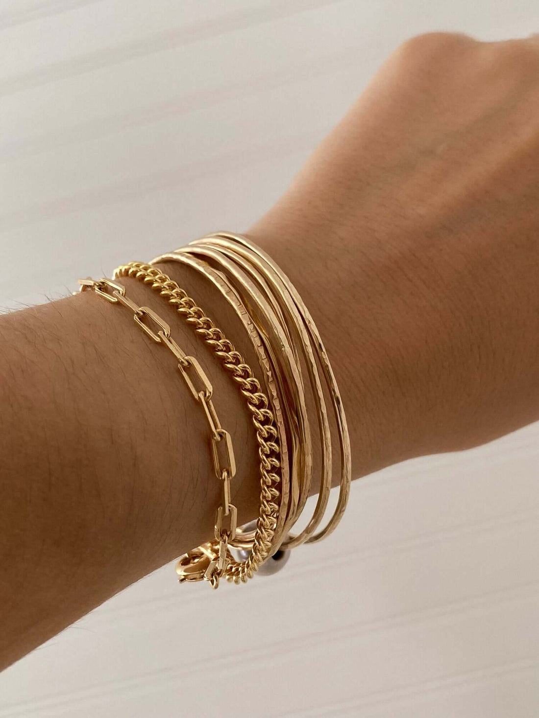 Hammered Gold Bangles