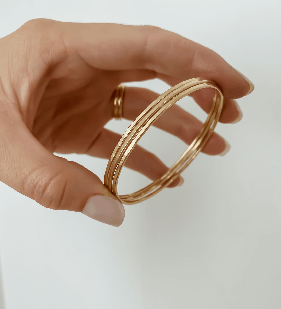 Hammered Gold Bangles